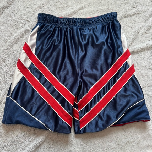 Vintage Reversible Basketball Shorts Red White Navy Chevron Pro Cut 90s Medium - Picture 2 of 10
